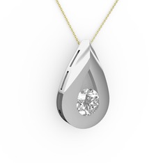 Alura Kolye - Swarovski 14 ayar beyaz altın kolye (40 cm altın rolo zincir) #jecdig