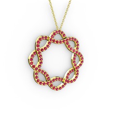 Lienna Kolye - Rodolit garnet 8 ayar altın kolye (40 cm altın rolo zincir) #1293y4y