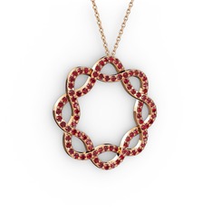 Lienna Kolye - Garnet 18 ayar rose altın kolye (40 cm rose altın rolo zincir) #1iuxaa9