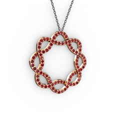 Lienna Kolye - Garnet 8 ayar rose altın kolye (40 cm gümüş rolo zincir) #bcsoq1