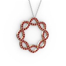 Garnet 18 ayar rose altın kolye (40 cm beyaz altın rolo zincir)