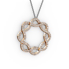 Lienna Kolye - Swarovski 14 ayar rose altın kolye (40 cm gümüş rolo zincir) #r2hot4