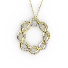 Lienna Kolye - Swarovski 14 ayar altın kolye (40 cm altın rolo zincir) #ro69nv