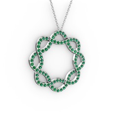 Lienna Kolye - Yeşil kuvars 925 ayar gümüş kolye (40 cm gümüş rolo zincir) #ueaqv2