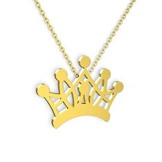 Kraliçe Kolye - 14 ayar altın kolye (40 cm altın rolo zincir) #1ru24lf