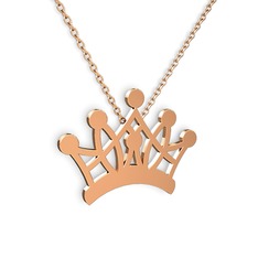 Kraliçe Kolye - 18 ayar rose altın kolye (40 cm gümüş rolo zincir) #1saobqh
