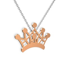 18 ayar rose altın kolye (40 cm beyaz altın rolo zincir)