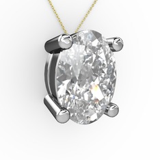 Oval Kolye - Swarovski 925 ayar gümüş kolye (40 cm altın rolo zincir) #5nrcno