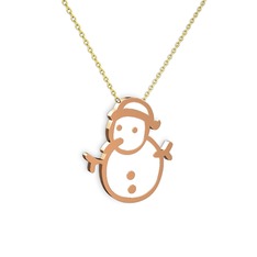 18 ayar rose altın kolye (Beyaz mineli, 40 cm altın rolo zincir)