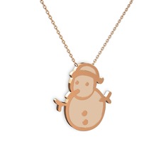 Kardan Adam Kolye - 925 ayar rose altın kaplama gümüş kolye (Ekru mineli, 40 cm gümüş rolo zincir) #82tfyf