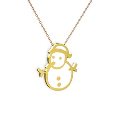 8 ayar altın kolye (Beyaz mineli, 40 cm rose altın rolo zincir)