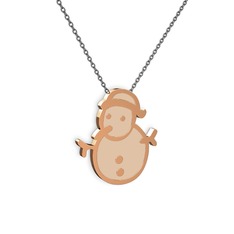 8 ayar rose altın kolye (Ekru mineli, 40 cm gümüş rolo zincir)