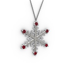 Aloin Kar Tanesi Kolye - Garnet ve dumanlı kuvars 925 ayar gümüş kolye (40 cm gümüş rolo zincir) #1bdm4w6