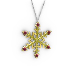 Aloin Kar Tanesi Kolye - Kök yakut ve peridot 925 ayar altın kaplama gümüş kolye (40 cm beyaz altın rolo zincir) #1k2pfrm