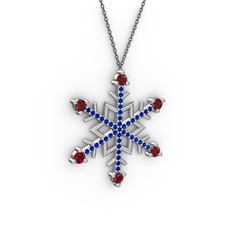 Aloin Kar Tanesi Kolye - Garnet ve lab safir 14 ayar beyaz altın kolye (40 cm gümüş rolo zincir) #dcibtq
