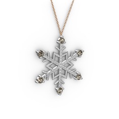 Aloin Kar Tanesi Kolye - Dumanlı kuvars ve swarovski 925 ayar gümüş kolye (40 cm gümüş rolo zincir) #jfdb0b