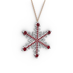 Aloin Kar Tanesi Kolye - Garnet 925 ayar gümüş kolye (40 cm rose altın rolo zincir) #jmwsep