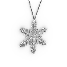 Aloin Kar Tanesi Kolye - Pırlanta ve swarovski 925 ayar gümüş kolye (0.66 karat, 40 cm gümüş rolo zincir) #llcpeq