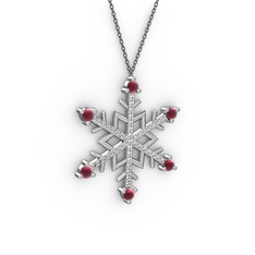 Aloin Kar Tanesi Kolye - Kök yakut ve swarovski 925 ayar gümüş kolye (40 cm gümüş rolo zincir) #siq1xg