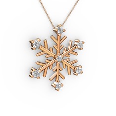 Lael Kar Tanesi Kolye - Swarovski 14 ayar rose altın kolye (40 cm rose altın rolo zincir) #10cjqyu