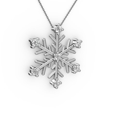 Lael Kar Tanesi Kolye - Beyaz zirkon 925 ayar gümüş kolye (40 cm gümüş rolo zincir) #11208ro