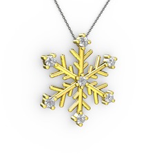 Lael Kar Tanesi Kolye - Swarovski 18 ayar altın kolye (40 cm gümüş rolo zincir) #19o9jpv