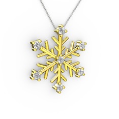 Lael Kar Tanesi Kolye - Swarovski 14 ayar altın kolye (40 cm beyaz altın rolo zincir) #1igd3h