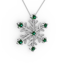 Lael Kar Tanesi Kolye - Yeşil kuvars 925 ayar gümüş kolye (40 cm gümüş rolo zincir) #1npkjvr