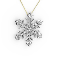 Lael Kar Tanesi Kolye - Beyaz zirkon 925 ayar gümüş kolye (40 cm gümüş rolo zincir) #1rmbwjl
