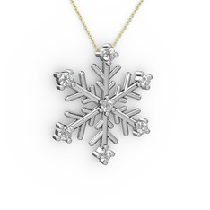 Lael Kar Tanesi Kolye - Swarovski 14 ayar beyaz altın kolye (40 cm altın rolo zincir) #4cn837