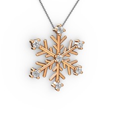 Lael Kar Tanesi Kolye - Swarovski 14 ayar rose altın kolye (40 cm gümüş rolo zincir) #hjjtrw