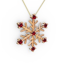 Lael Kar Tanesi Kolye - Garnet 14 ayar rose altın kolye (40 cm altın rolo zincir) #olhnye