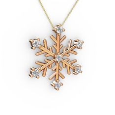 Lael Kar Tanesi Kolye - Swarovski 14 ayar rose altın kolye (40 cm gümüş rolo zincir) #qmuwex