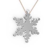 Sunila Kar Tanesi Kolye - 14 ayar beyaz altın kolye (40 cm gümüş rolo zincir) #14w6yox