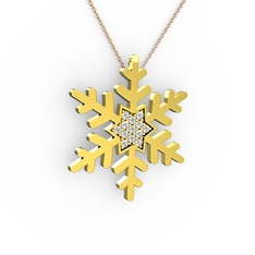 Vande Kar Tanesi Kolye - Swarovski 925 ayar altın kaplama gümüş kolye (40 cm rose altın rolo zincir) #1tfa8dl