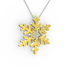 Vande Kar Tanesi Kolye - Swarovski 18 ayar altın kolye (40 cm beyaz altın rolo zincir) #gf3190