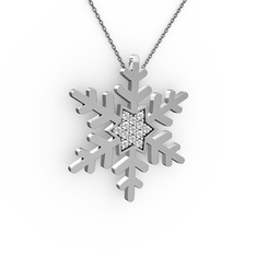 Vande Kar Tanesi Kolye - Swarovski 14 ayar beyaz altın kolye (40 cm gümüş rolo zincir) #rt47xo