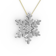 Vande Kar Tanesi Kolye - Swarovski 14 ayar beyaz altın kolye (40 cm altın rolo zincir) #sosie4