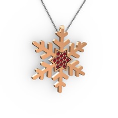 Vande Kar Tanesi Kolye - Garnet 925 ayar rose altın kaplama gümüş kolye (40 cm gümüş rolo zincir) #zcwdxu