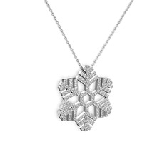 Swarovski 18 ayar beyaz altın kolye (40 cm beyaz altın rolo zincir)