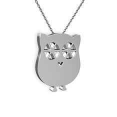 8 ayar beyaz altın kolye (40 cm gümüş rolo zincir)