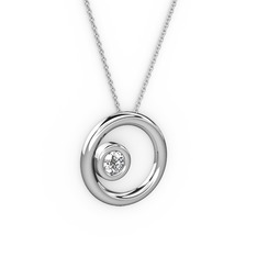 Calista Kolye - Swarovski 14 ayar beyaz altın kolye (40 cm beyaz altın rolo zincir) #1o31kic