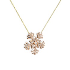 Swarovski 14 ayar rose altın kolye (40 cm altın rolo zincir)