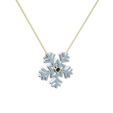 Lumi Kar Tanesi Kolye - Peridot ve akuamarin 925 ayar gümüş kolye (40 cm altın rolo zincir) #1cmkwo4