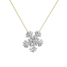 Pırlanta 18 ayar beyaz altın kolye (1.122 karat, 40 cm altın rolo zincir)