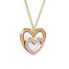 Swarovski 14 ayar rose altın kolye (40 cm altın rolo zincir)