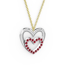 Garnet 925 ayar gümüş kolye (40 cm gümüş rolo zincir)
