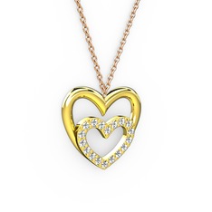 Swarovski 925 ayar altın kaplama gümüş kolye (40 cm gümüş rolo zincir)