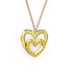 Kalpli Kolye - Sitrin 18 ayar altın kolye (40 cm gümüş rolo zincir) #qxpgdg