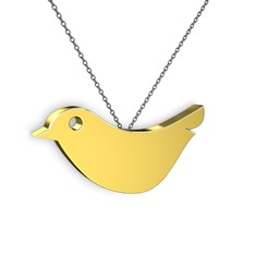 925 ayar altın kaplama gümüş kolye (40 cm gümüş rolo zincir)